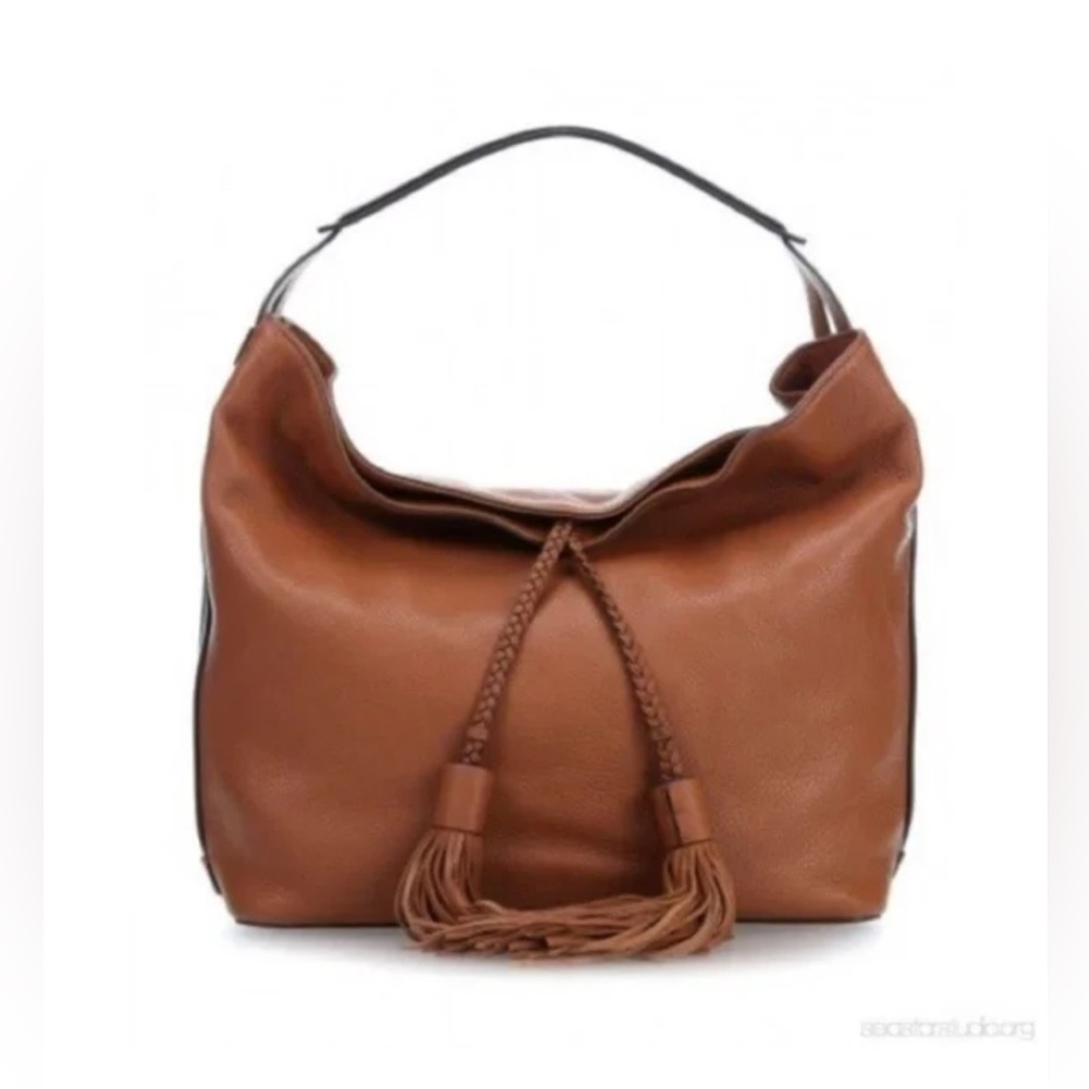 Rebecca Minkoff Isobel Pebbled Soft Leather Hobo Shoulder Purse Camel Brown - Picture 11 of 15